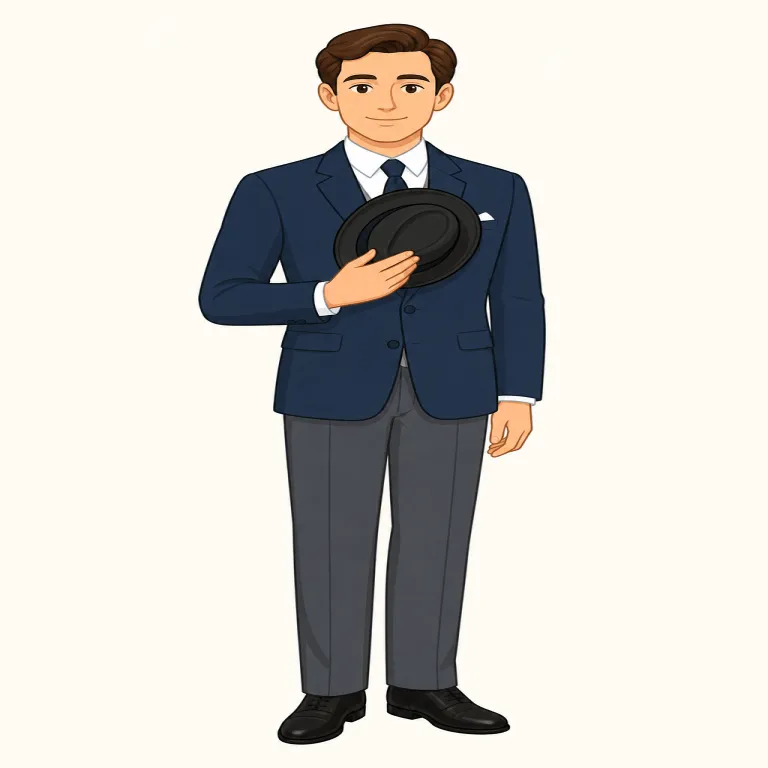gentleman（紳士・名詞）の覚え方イラスト — gentleman は、単に「男性」と言うだけでなく、礼儀正しく品のある男性を評価して言う語です