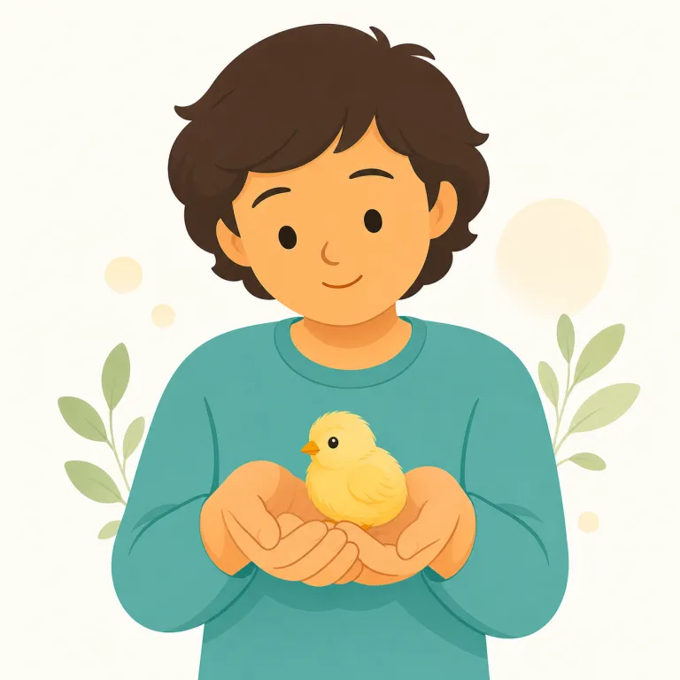 gently（優しく・副詞）の覚え方イラスト — gently の「優しく」は、相手を傷つけないように配慮して話す・触れる・扱うときの副詞です