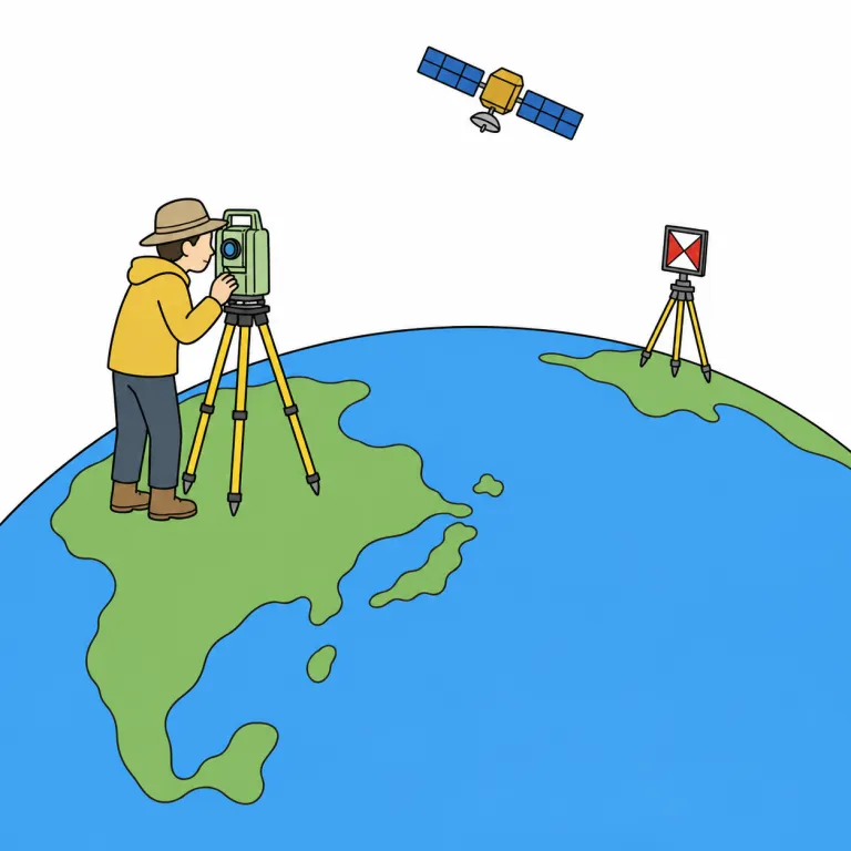 geodesy（測地学・noun）の覚え方イラスト