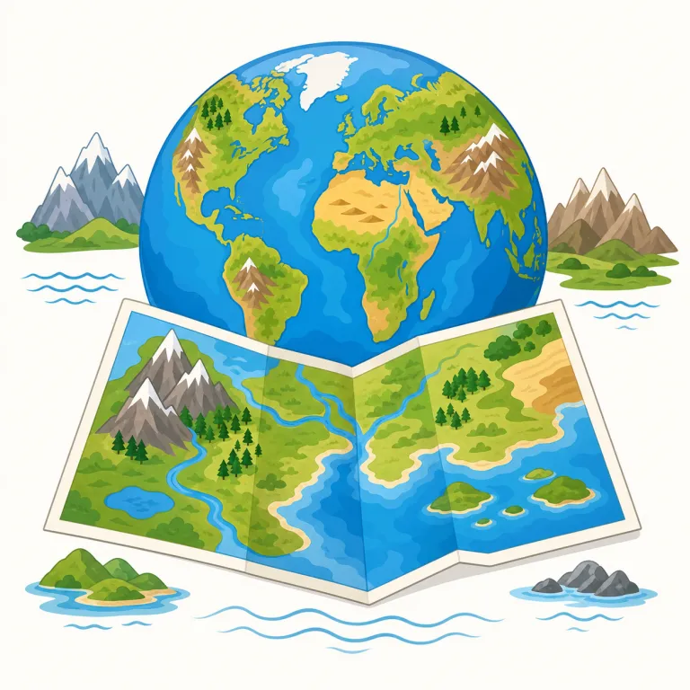 geographical（地理的な・形容詞）の覚え方イラスト — geography（地理）を知っていれば、そこに形容詞化の -ical が付いた形だと見ると覚えやすいです