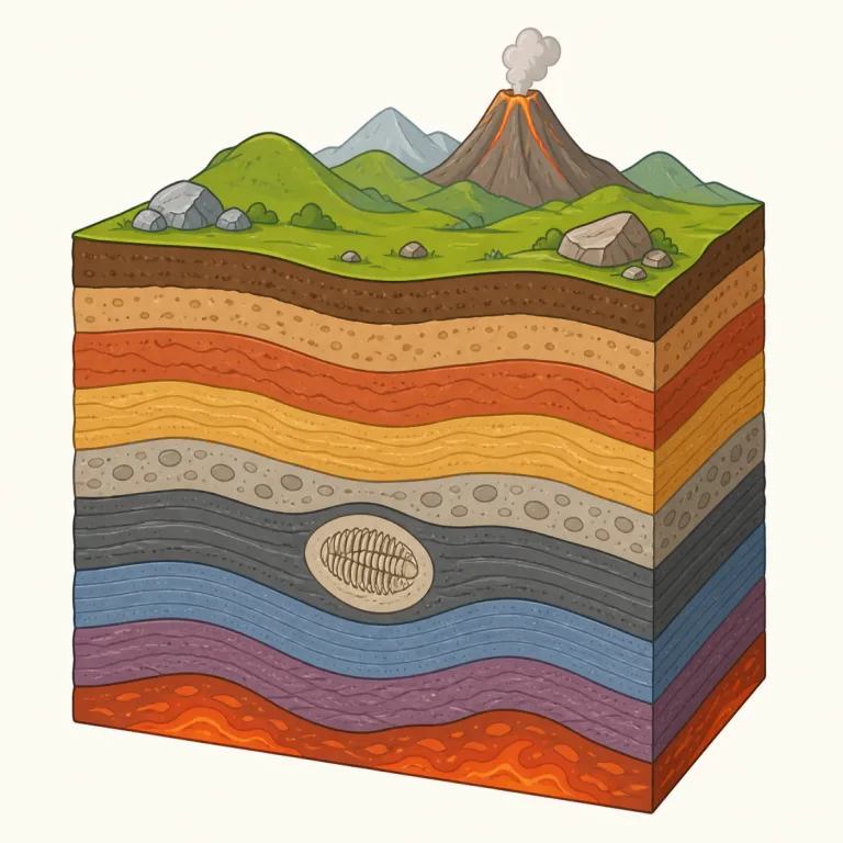 geologic（地質学的・形容詞）の覚え方イラスト — geo- が付く語は geography などと同じく「地球・大地」系だと押さえると覚えやすい語です