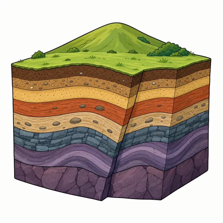 geology（地質・noun）の覚え方イラスト