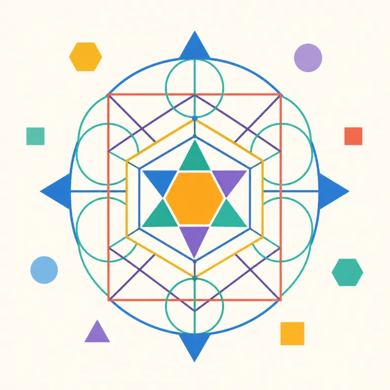 geometrical（幾何学的な・形容詞）の覚え方イラスト — まず名詞 geometry（幾何学）を思い出し、その形容詞版が geometric / geometrical だとつなげると覚えやすいです