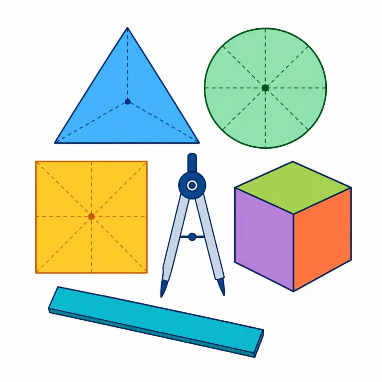 geometry（幾何学・名詞）の覚え方イラスト — geometry は、学校で学ぶ数学分野「幾何学」の名前として覚えます