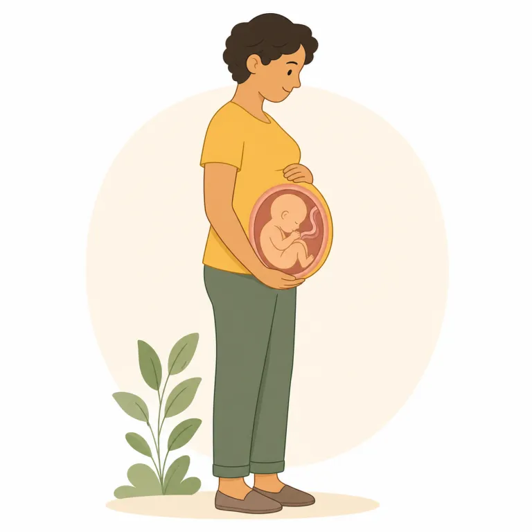 gestating（妊娠中・動詞）の覚え方イラスト — まず `-ing` で「今まさに進行中」と捉える