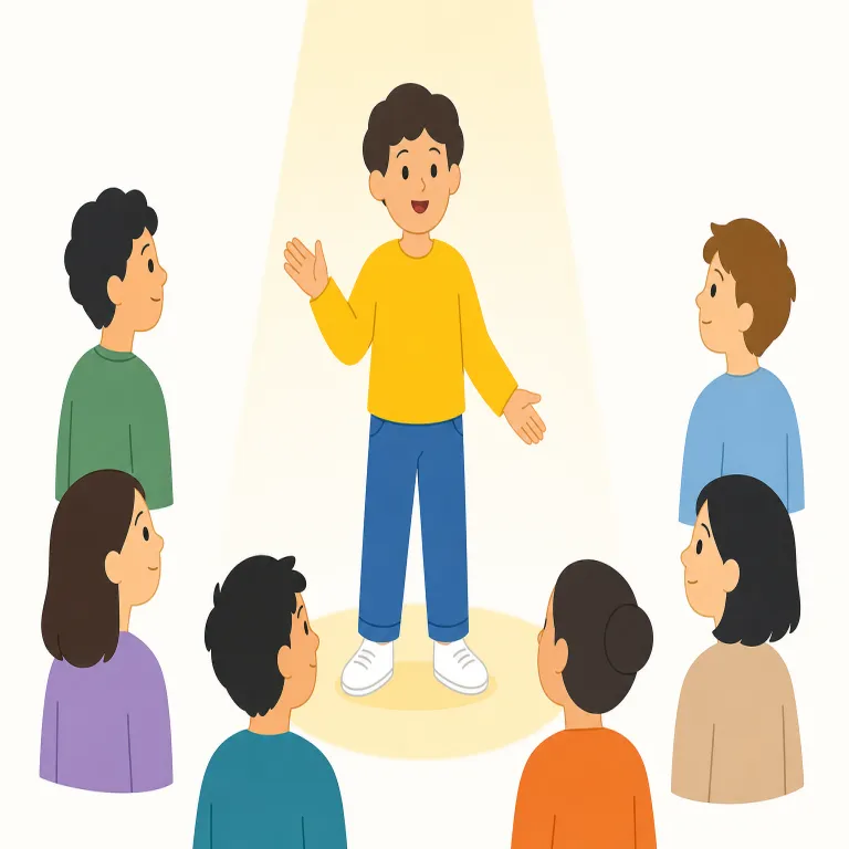get attention（注目を集める・イディオム）の覚え方イラスト — まず get を「得る」より広く「引き寄せる・受ける」と捉えると覚えやすい表現です