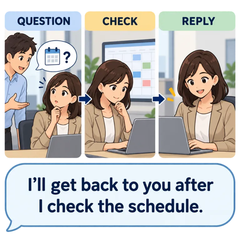 get back（返事する、連絡する・phrasal_verb）の覚え方イラスト