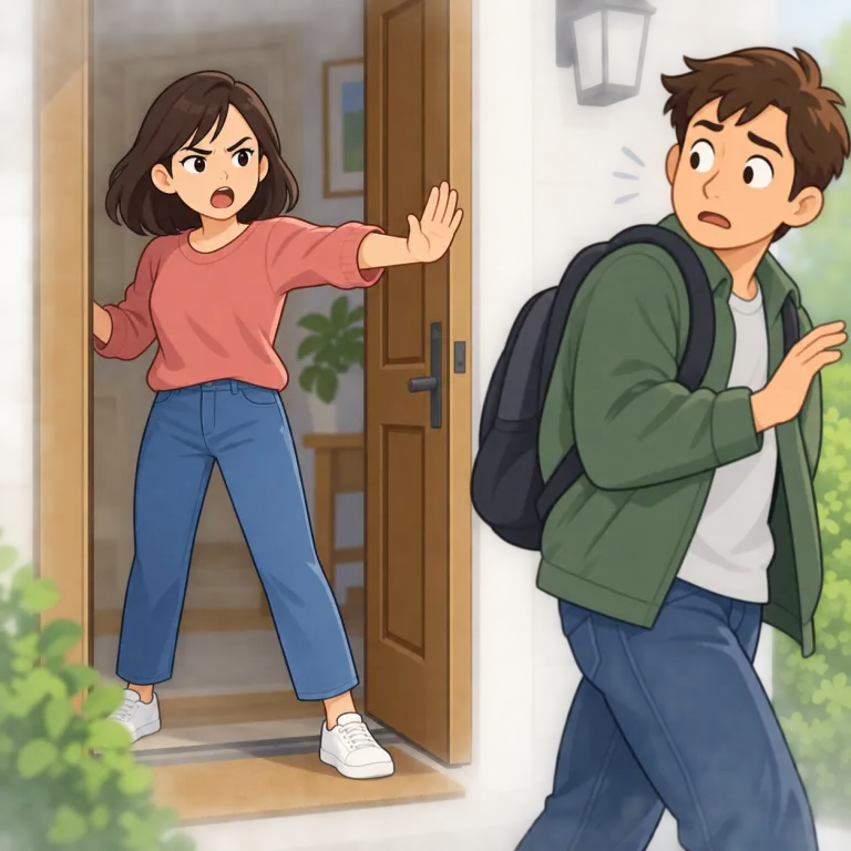 get lost（失せろ・idiom）の覚え方イラスト