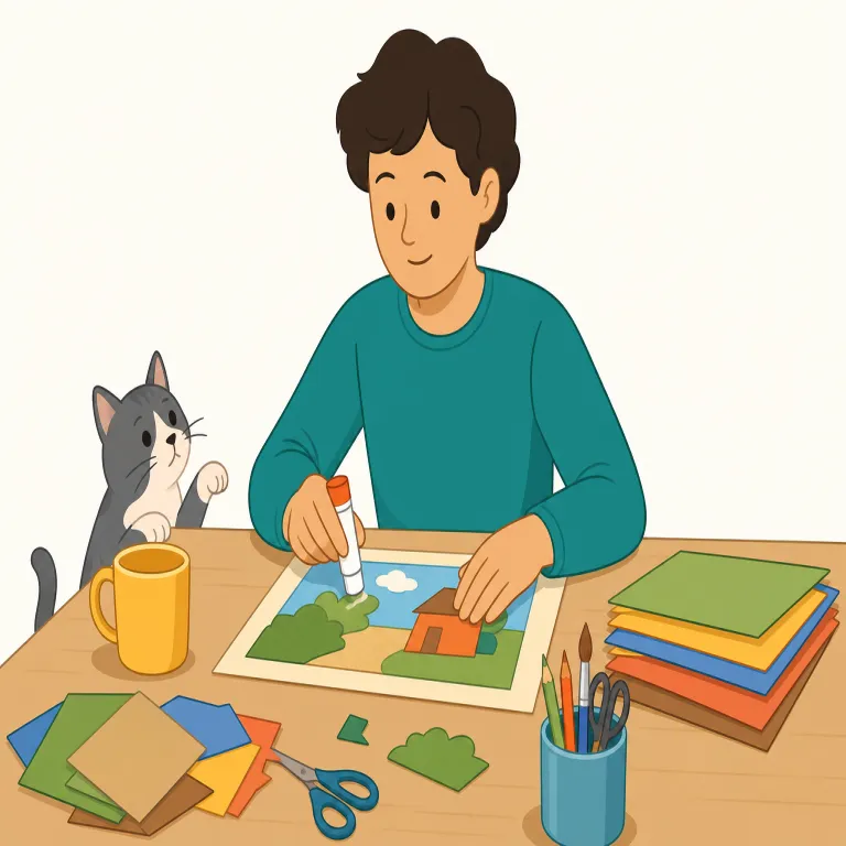 get on with（うまくやる・句動詞）の覚え方イラスト — 核は get＝進む／on＝前へ／with＝相手や物事と一緒に、で「何かと一緒に前へ進める」とつかむと覚えやすい