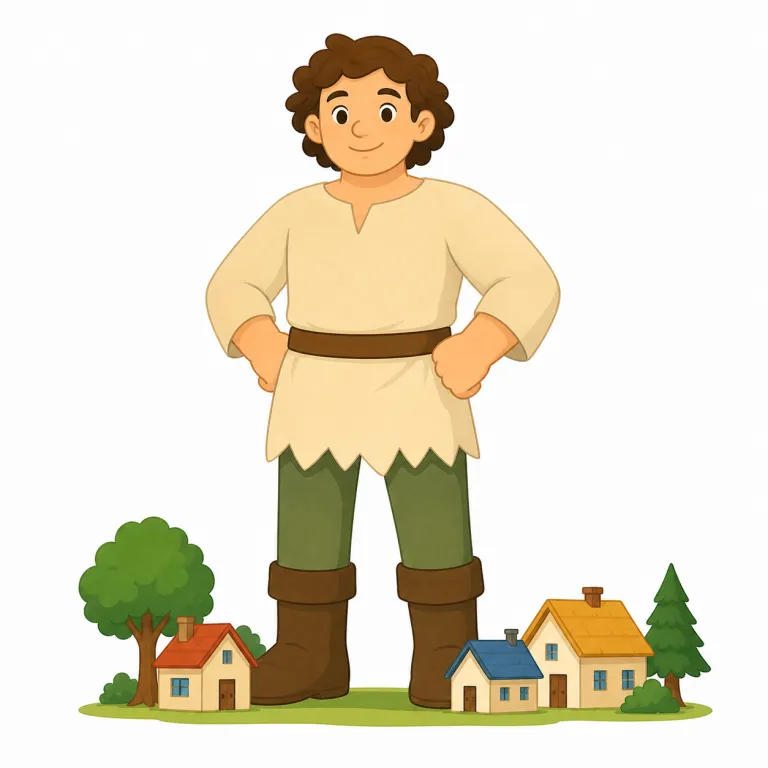 giant（巨人・名詞）の覚え方イラスト — a giant と冠詞を付けて出てきたら、まず「巨人」という存在を思い浮かべる
