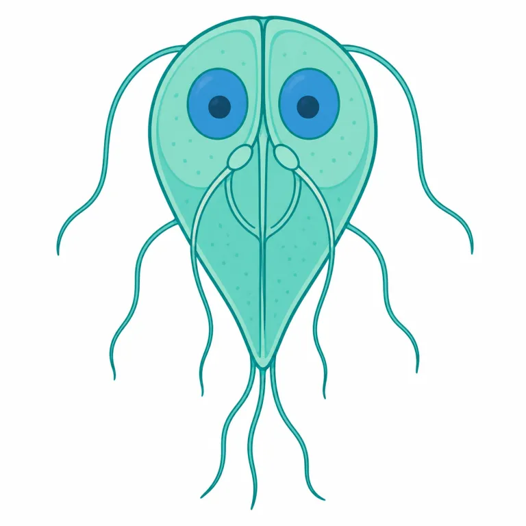 giardia（ジアルジア・noun）の覚え方イラスト