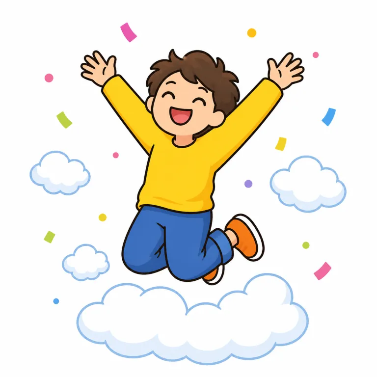 giddy（浮かれた、有頂天の・adjective）の覚え方イラスト