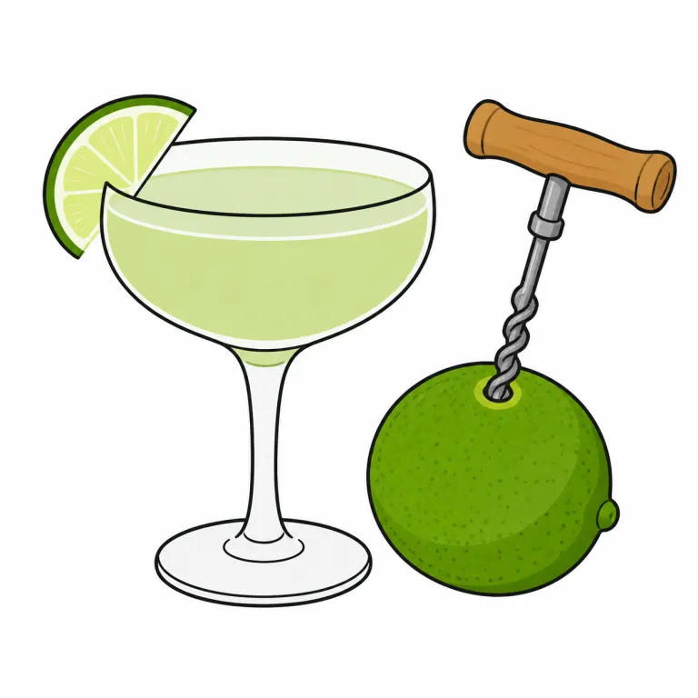 gimlet（ギムレット（カクテル／穴あけ工具）・noun）の覚え方イラスト