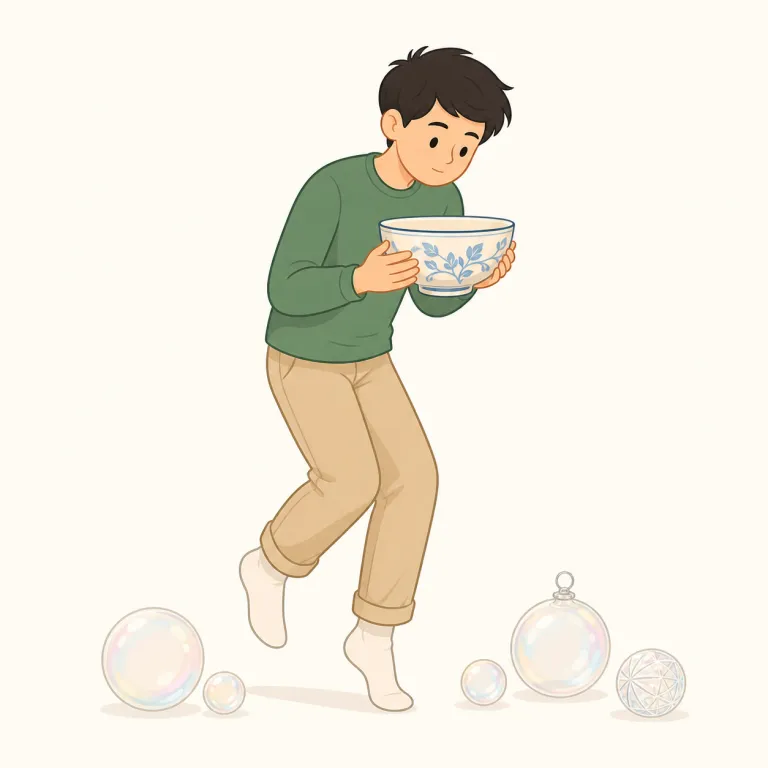 gingerly（慎重に・副詞）の覚え方イラスト — `-ly` があるので副詞