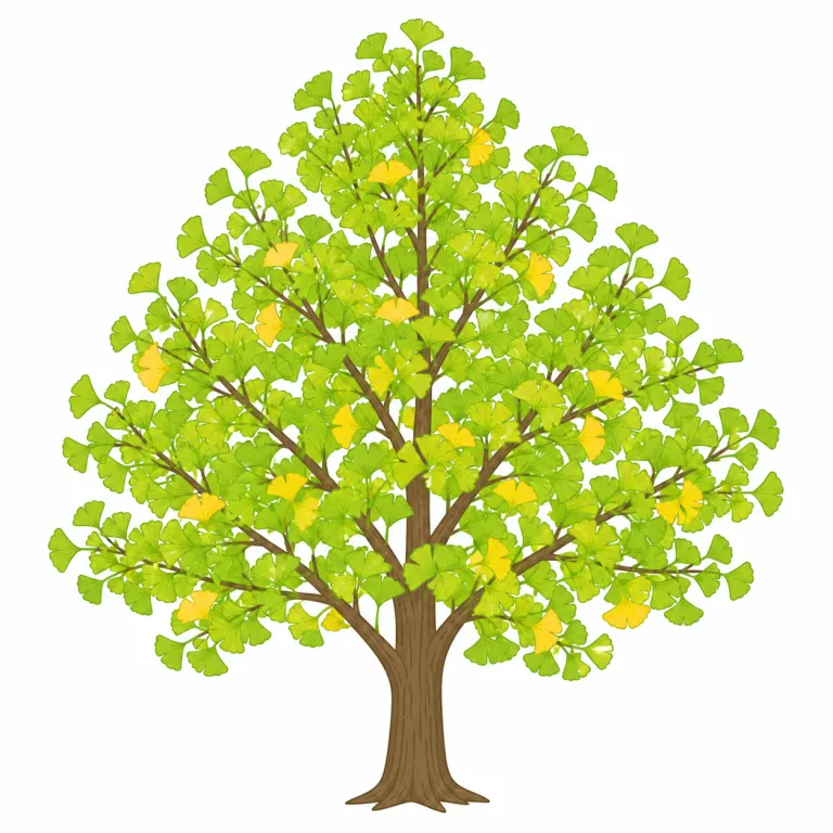 ginkgo（イチョウ・noun）の覚え方イラスト