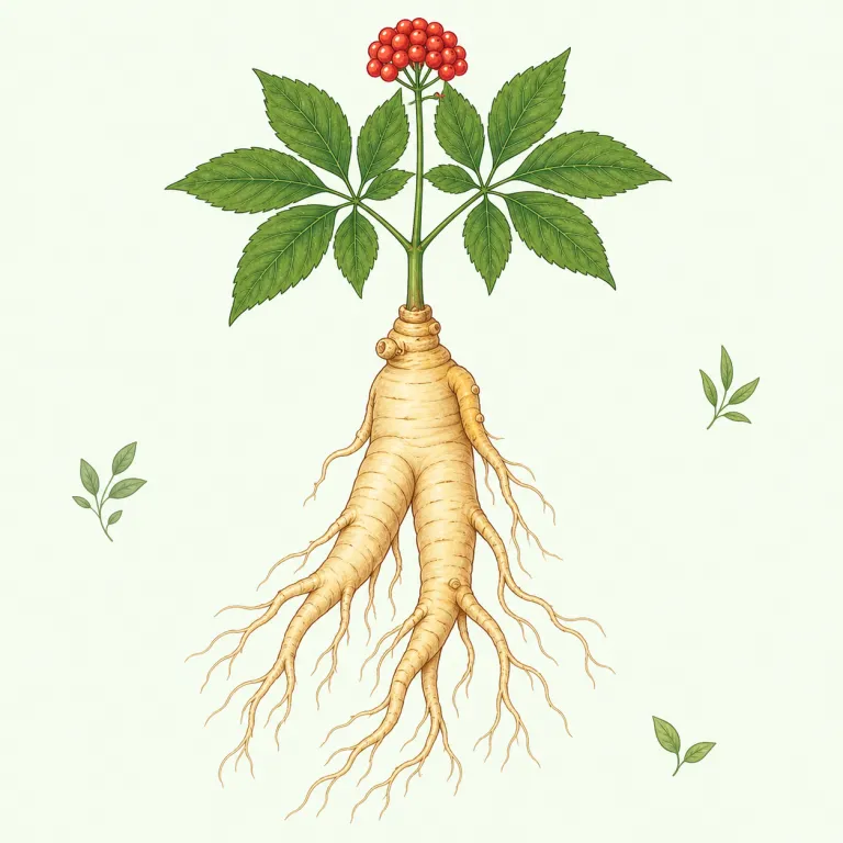 ginseng（高麗人参・名詞）の覚え方イラスト