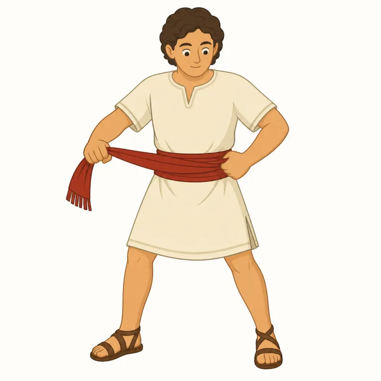 gird（（帯などを）巻く・囲む・身構える・動詞）の覚え方イラスト — gird はまず belt を締める動作を核に置くと覚えやすい語