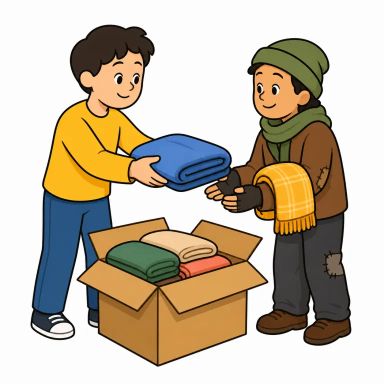 give away（寄付する・phrasal_verb）の覚え方イラスト
