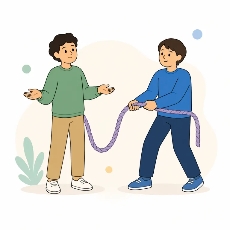 give in（屈する、折れる・句動詞）の覚え方イラスト — give in は give up と近く見えるが、覚える軸は『自分でやめる』ではなく『相手の圧力・説得に押されて折れる』
