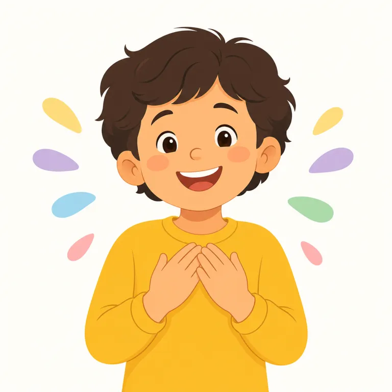 glad（嬉しい・形容詞）の覚え方イラスト — glad は、よい知らせや望ましい出来事に対して心が軽くなる「嬉しい、よかった」という感情で覚えます