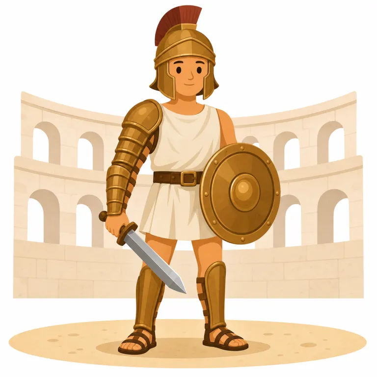 gladiatorial（剣闘士の／剣闘士的な・形容詞）の覚え方イラスト — gladiator（剣闘士）が分かれば、その「剣闘士のような」が gladiatorial