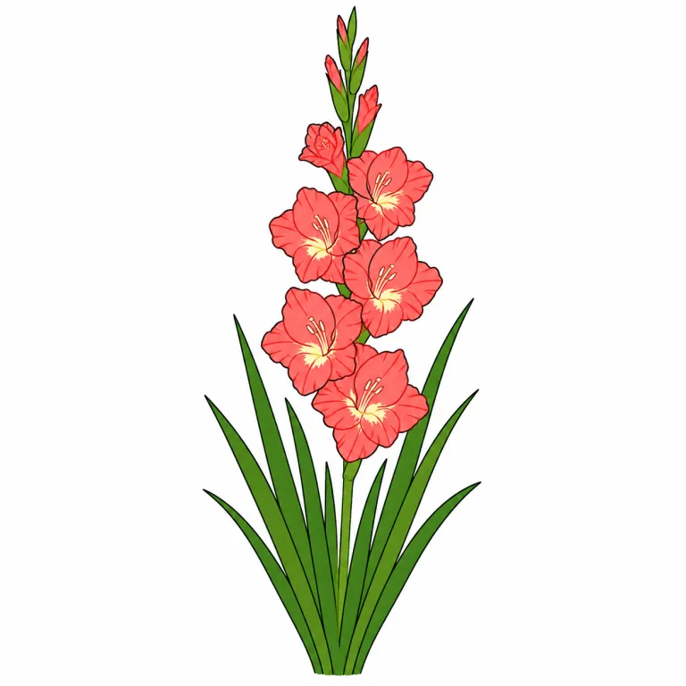 gladiolus（グラジオラス・noun）の覚え方イラスト