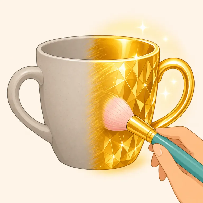 glamorize（美化する・動詞）の覚え方イラスト — glamor「華やかな魅力」に -ize「〜化する」を付けた形なので、「華やかに見えるようにする」と分解すると覚えやすい語です
