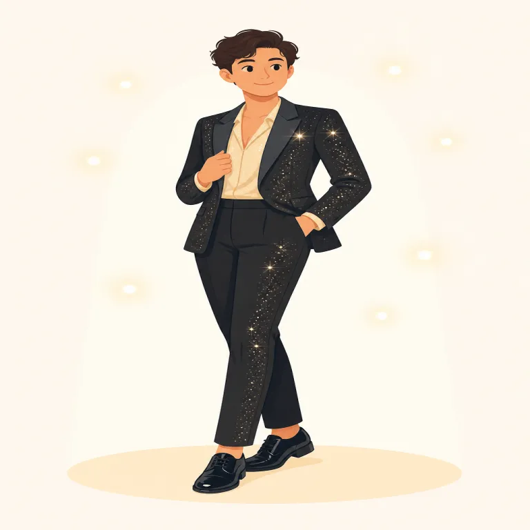 glamorous（華やかな・形容詞）の覚え方イラスト — glamorous は glamour（華やかな魅力）に形容詞を作る -ous がついた形なので、「glamour がある状態」と英語の形で覚えると定着しやすい