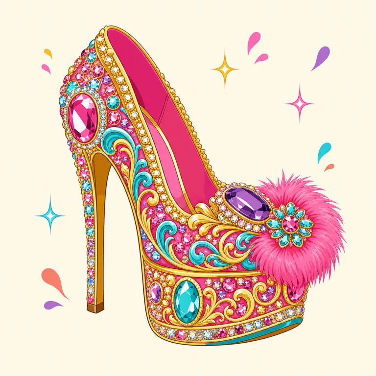 glitzy（けばけばしい・形容詞）の覚え方イラスト — glitz＋「〜の性質を持つ」の -y と分解し、「glitz に満ちた」と覚えると定着しやすい語です