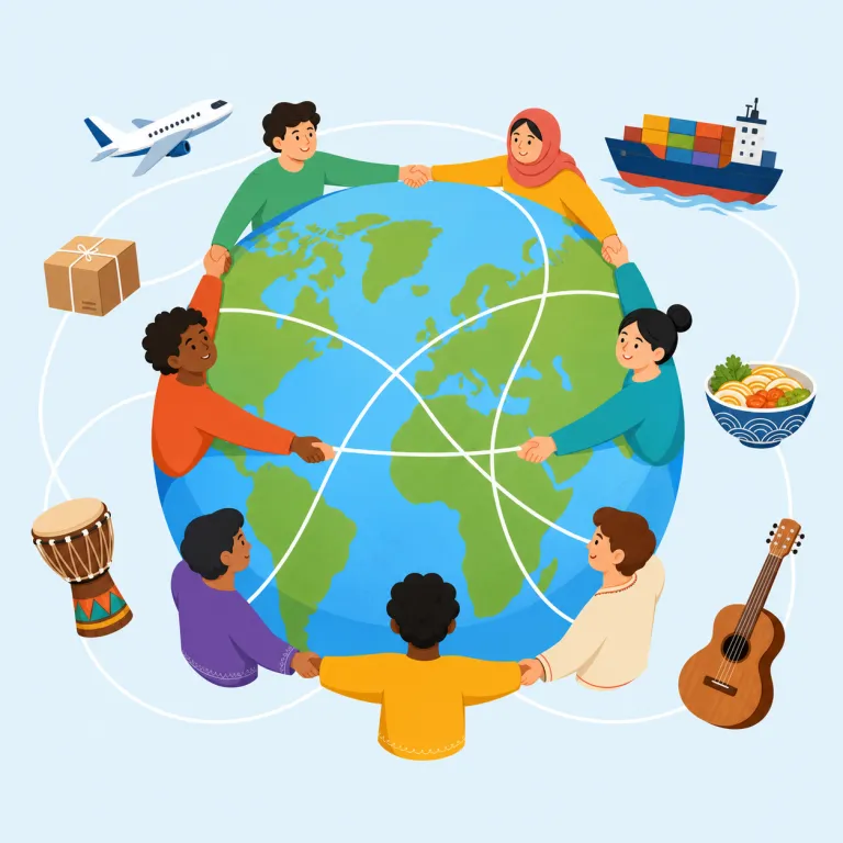 globalisation（グローバリゼーション・名詞）の覚え方イラスト — global を知っていれば核は「世界規模の」
