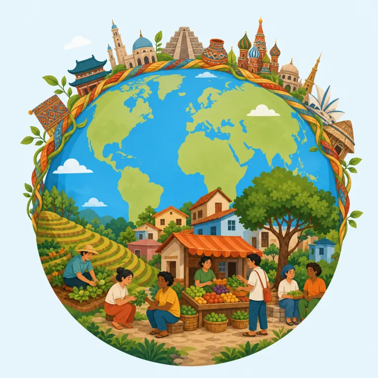 glocal（地域世界融合の・形容詞）の覚え方イラスト — 語の形を global ＋ local とそのまま分けるのが最も実用的です