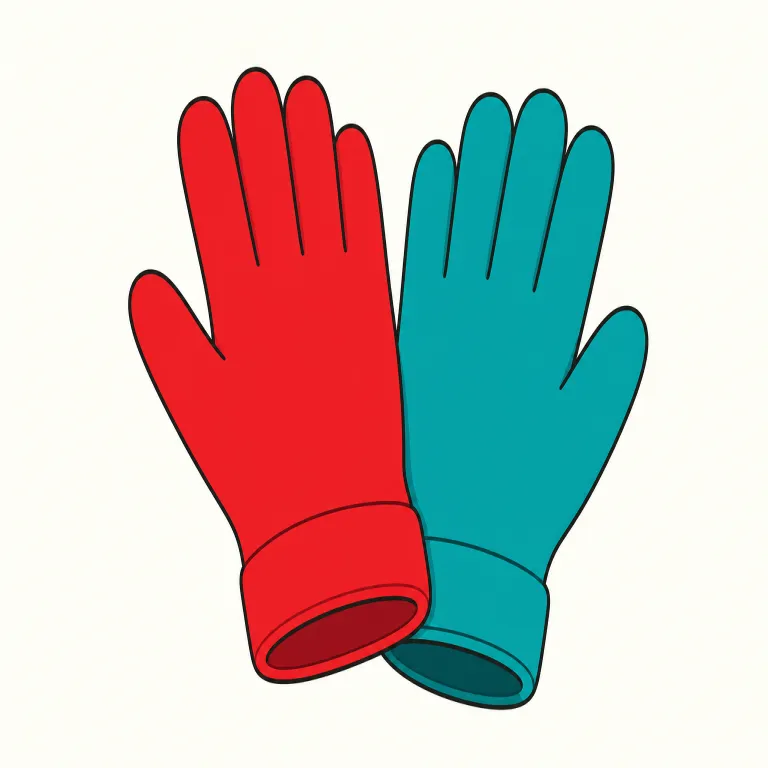 glove（手袋・名詞）の覚え方イラスト — glove は、手を寒さ・汚れ・けがから守るために身につける「手袋」の意味です
