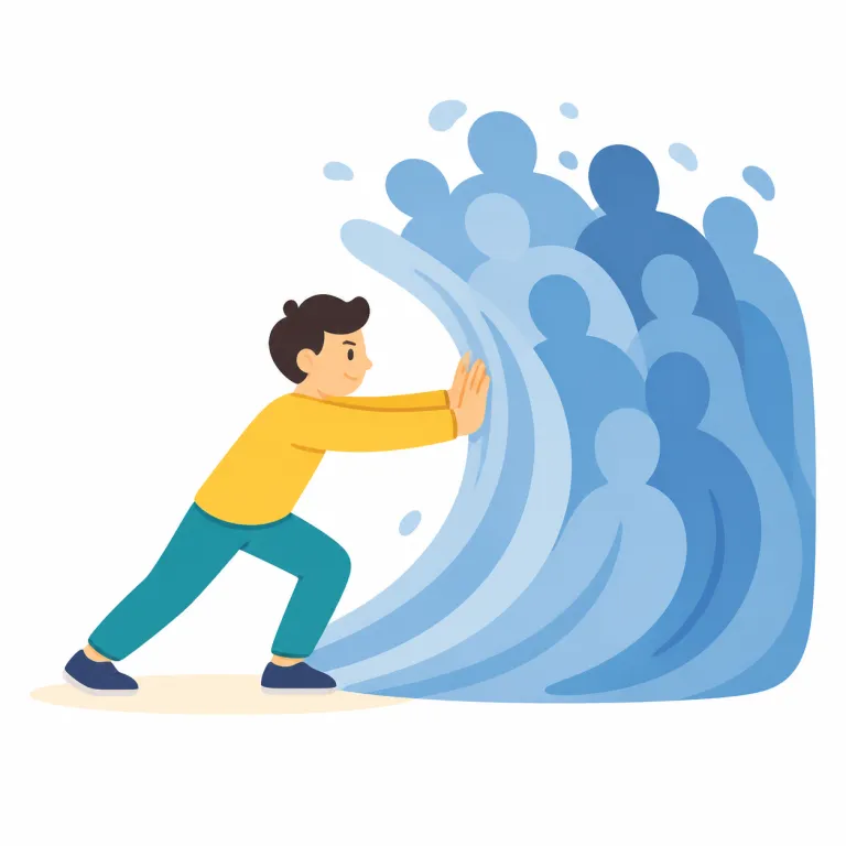 go against（逆らう・句動詞）の覚え方イラスト — go against は go「進む」+ against「反対方向・向かい合って」で、流れに逆向きに進むイメージです