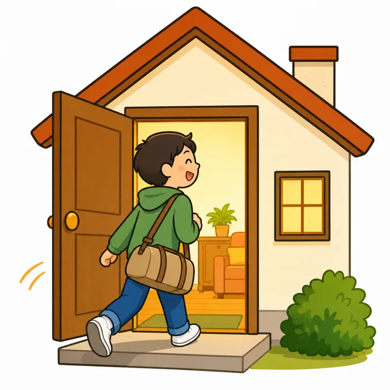 go back（帰る・phrasal_verb）の覚え方イラスト