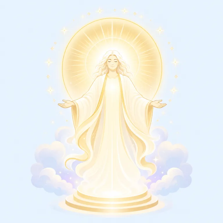 godhead（神性・名詞）の覚え方イラスト — godhead は god に、状態や性質を表す古い -head が付いた語と見ると覚えやすいです