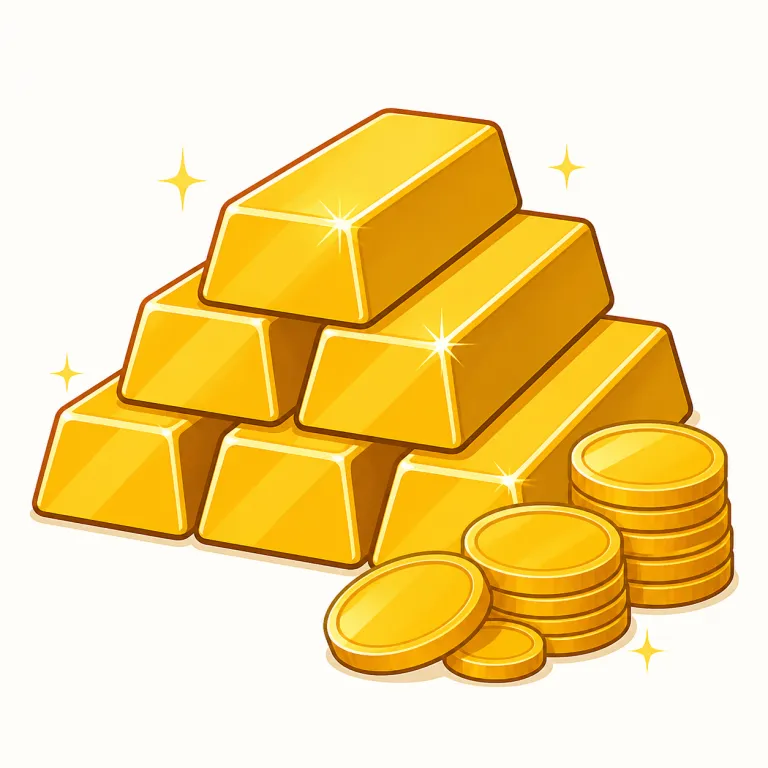 gold（金・名詞）の覚え方イラスト — 名詞の gold は、指輪や硬貨という完成品ではなく、それらを作る高価な金属素材を指すと考えると安定します
