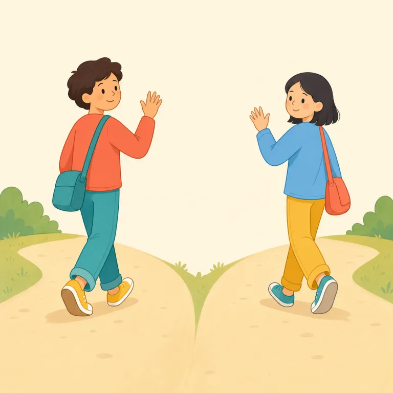 goodbye（別れの言葉・名詞）の覚え方イラスト — good と bye の単純な合成語に見えますが、実際には God be with ye「神があなたと共にありますように」が縮まった別れの表現です