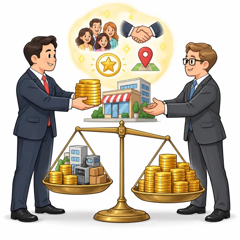 goodwill（営業権、のれん・noun）の覚え方イラスト