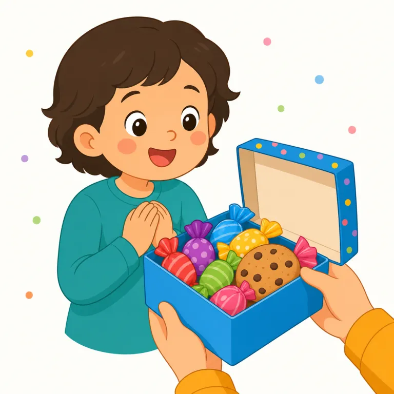 goody（褒美・noun）の覚え方イラスト