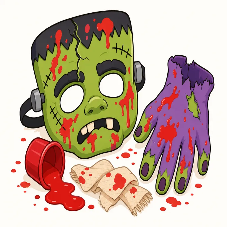 gory（凄惨な・adjective）の覚え方イラスト