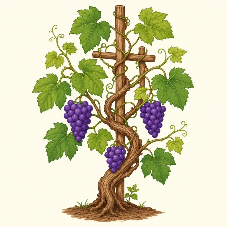 grapevine（葡萄の蔓・名詞）の覚え方イラスト
