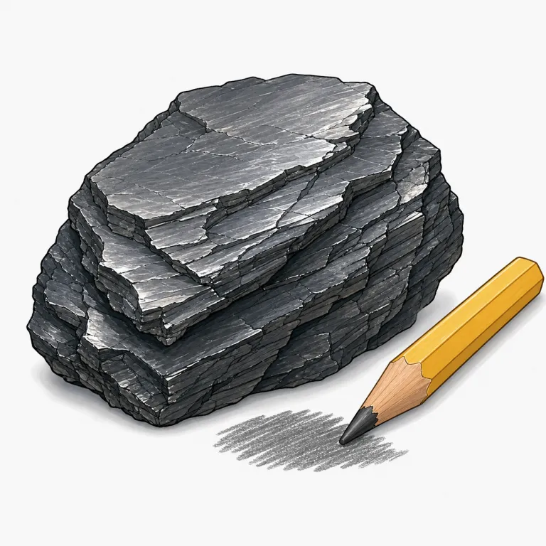 graphite（黒鉛・名詞）の覚え方イラスト — まず pencil を思い出すと定着しやすい語です