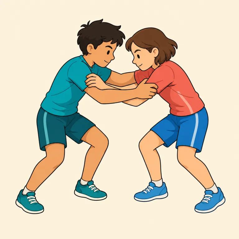grapple（取り組む・動詞）の覚え方イラスト — grapple は、形の近い grab「つかむ」を足場にすると覚えやすい語
