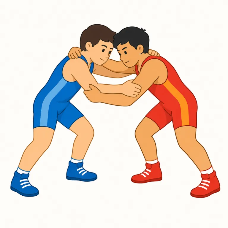 grapple（格闘する・verb）の覚え方イラスト