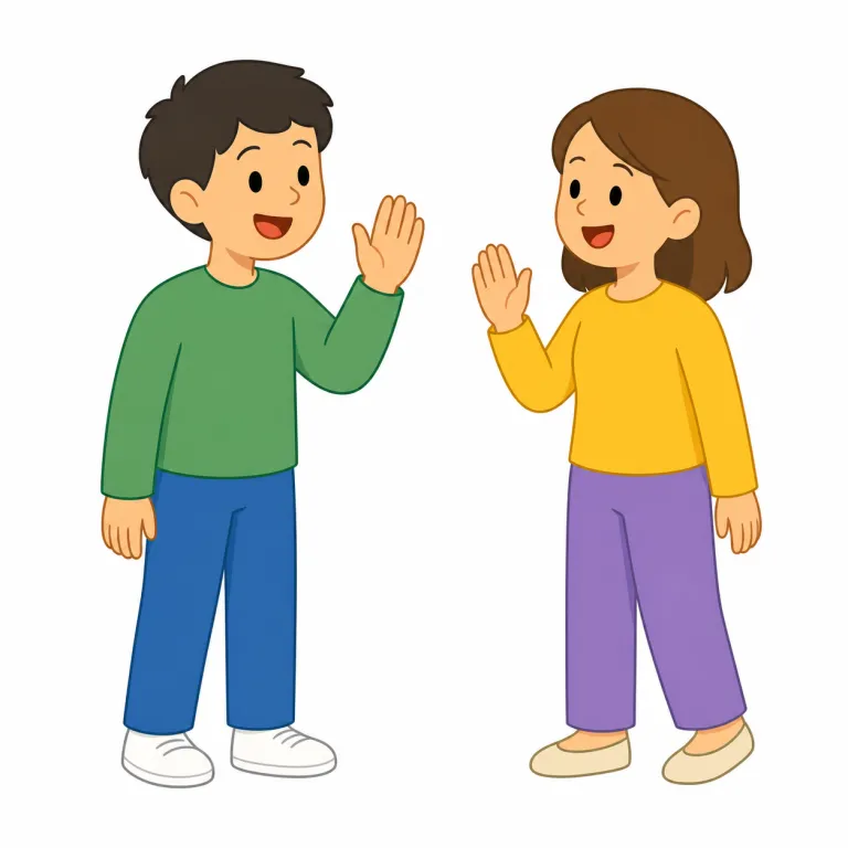 greet（挨拶する・動詞）の覚え方イラスト — このエントリの greet は「挨拶する」に絞って覚えます