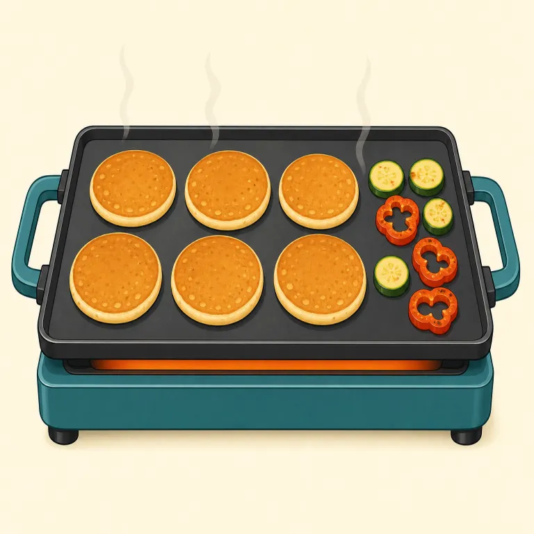 griddle（鉄板・名詞）の覚え方イラスト — griddle は grill を連想すると覚えやすい語です