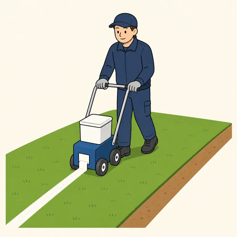 groundsman（グラウンド整備員・noun）の覚え方イラスト