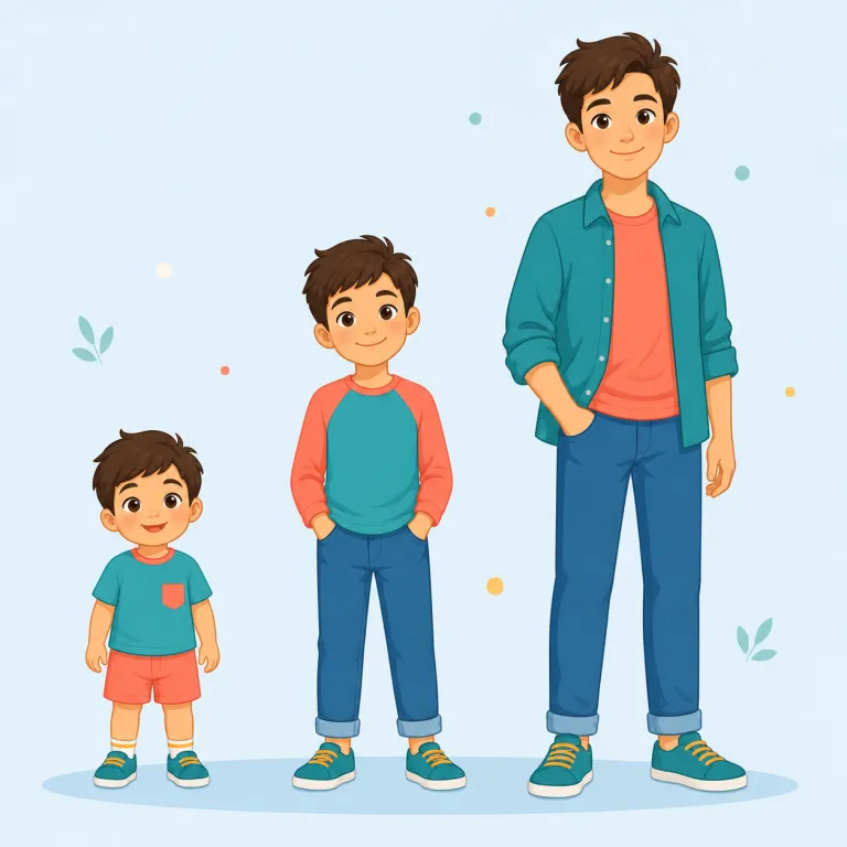 grow up（成長する・句動詞）の覚え方イラスト — まず grow＝「育つ・大きくなる」を土台にし、up が付くと「先へ進んで大人の段階まで行く」と捉えると覚えやすい