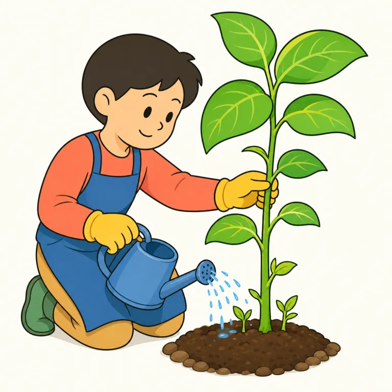 grow（育てる・verb）の覚え方イラスト