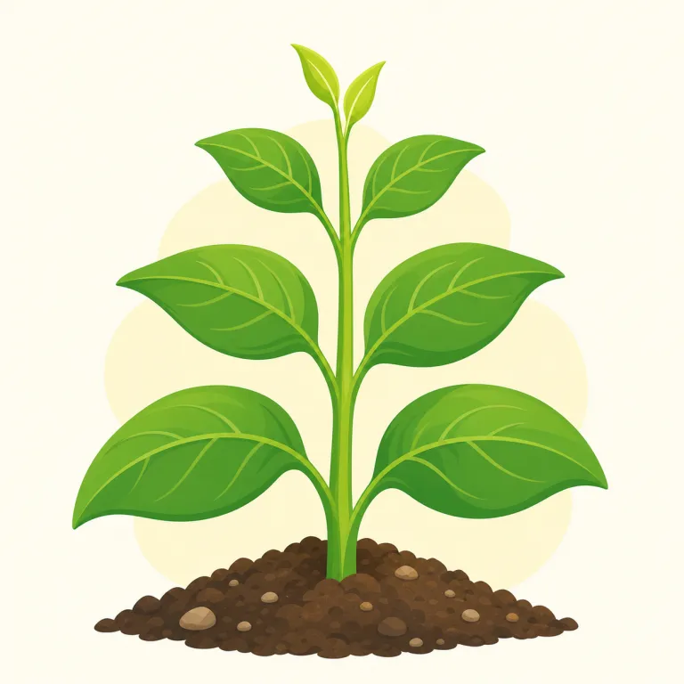 growth（成長・名詞）の覚え方イラスト — growth は grow「育つ・大きくなる」からできた名詞で、時間をかけて何かが伸びていく過程を表します